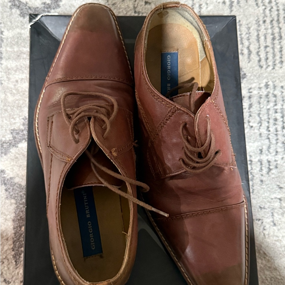 Giorgio Brutini Men's Tan Leather Oxfords